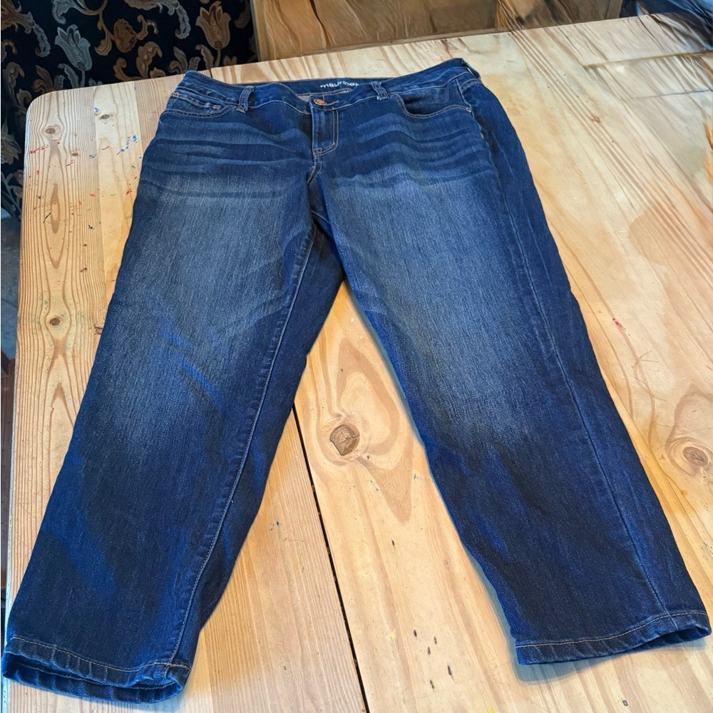 Maurices Dark Blue Straight Tapered Leg Jeans